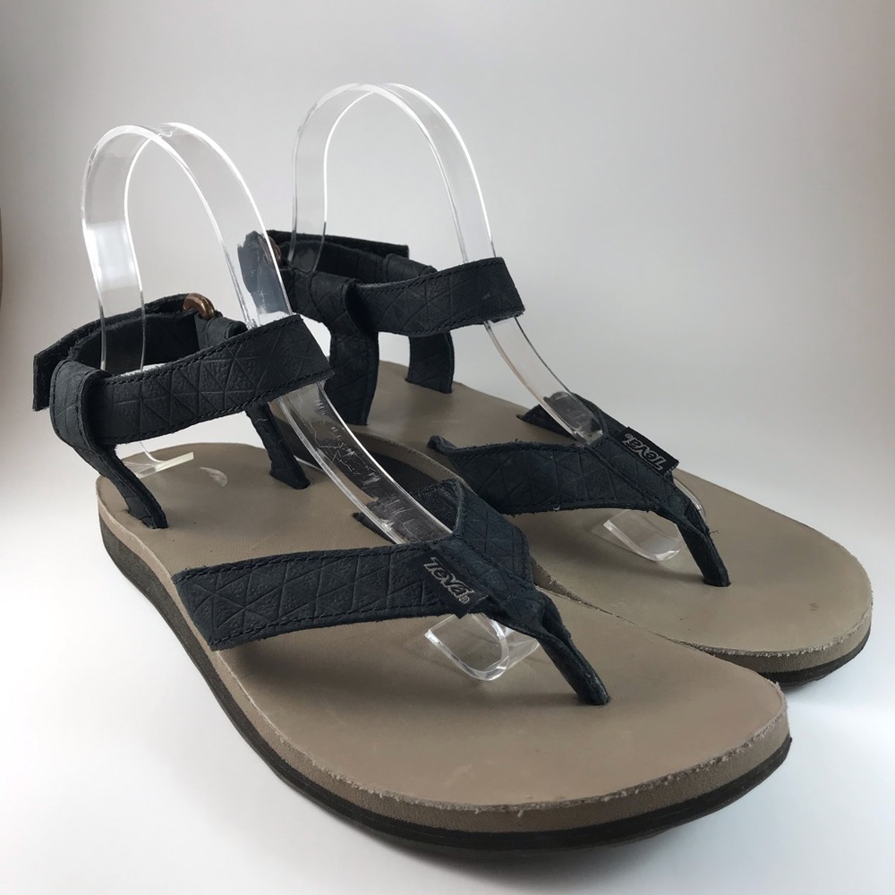 Teva Thong Ankle Strap Black Strappy Sandals